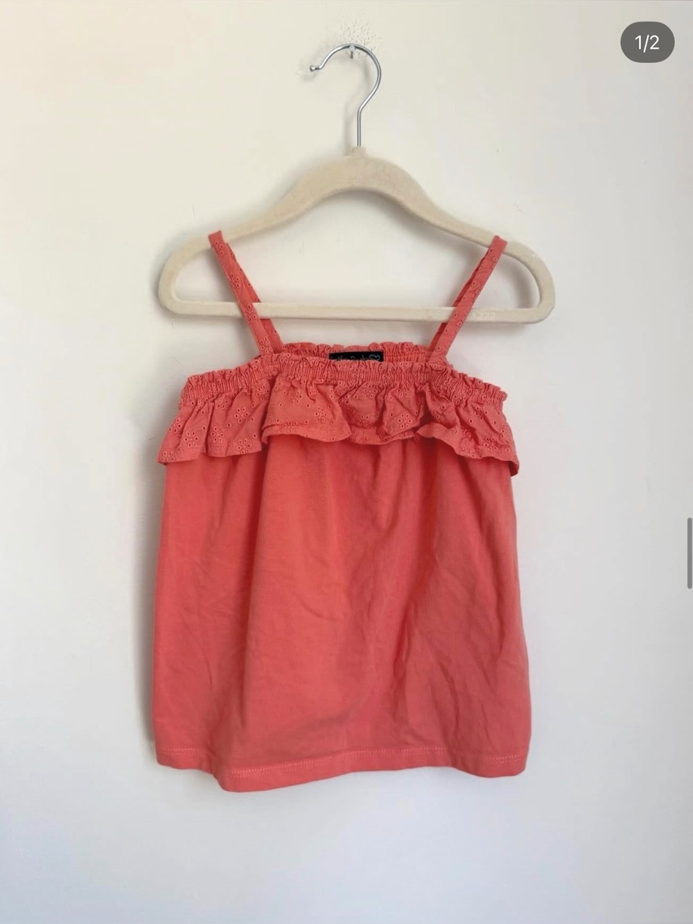 Cynthia Rowley Girls Coral Ruffled Tank Top (Size 3T)